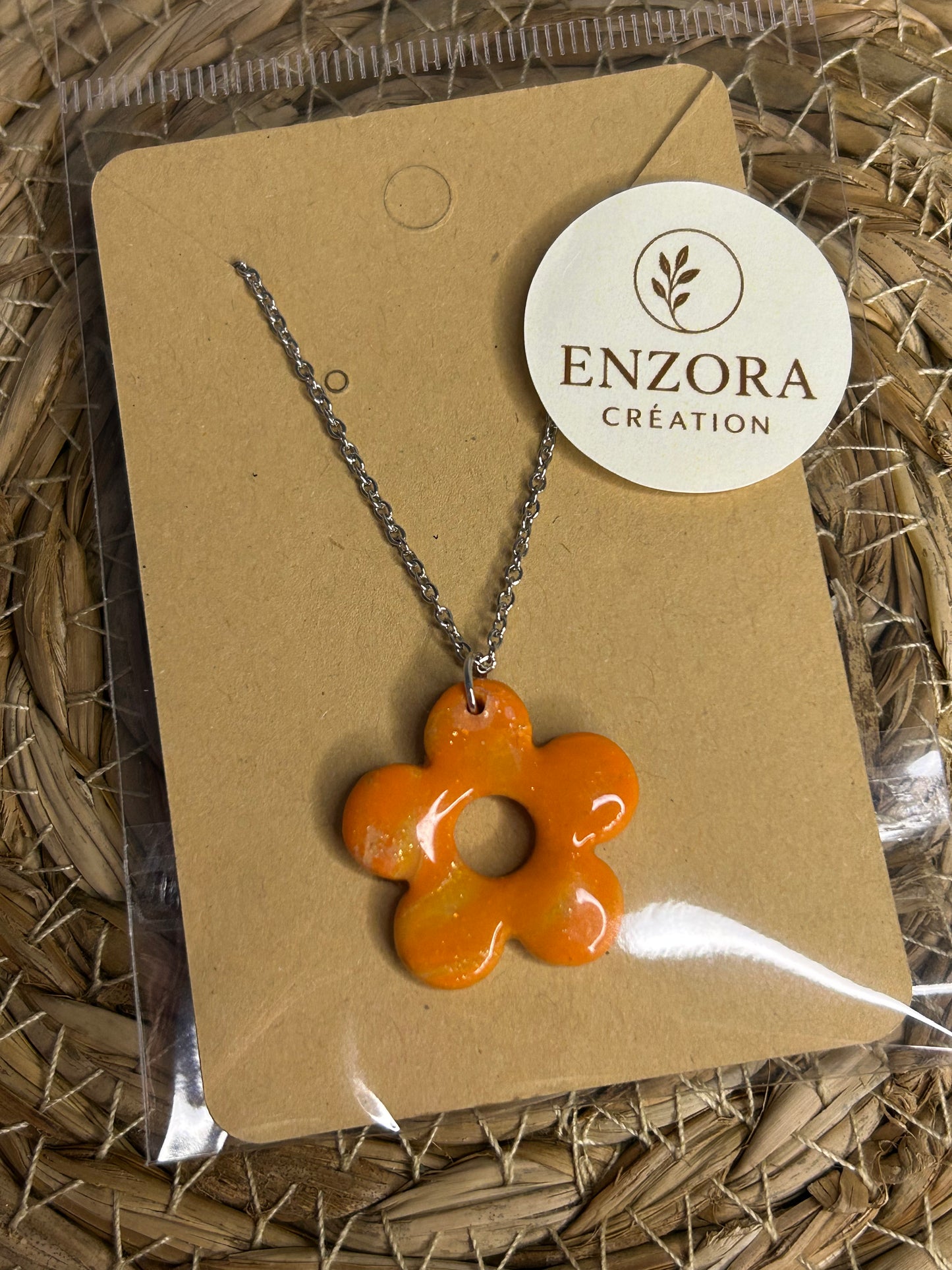 Collier argenté en acier inoxydable pampilles Flora