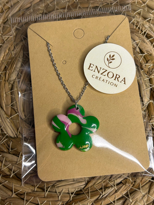 Collier argenté en acier inoxydable pampilles Flora