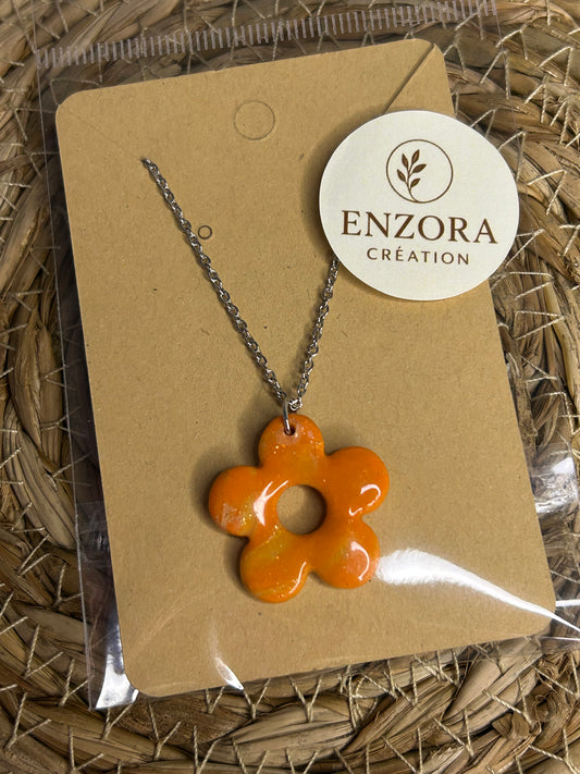 Collier argenté en acier inoxydable pampilles Flora